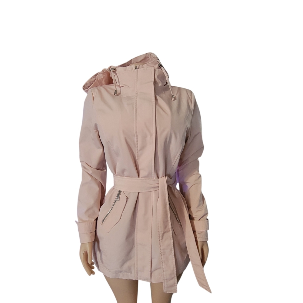 Elegant Women's Light Pink Trench Coat
